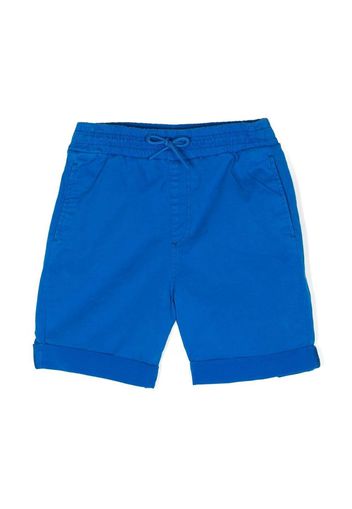 Kenzo Kids embroidered-logo cotton shorts - Blu