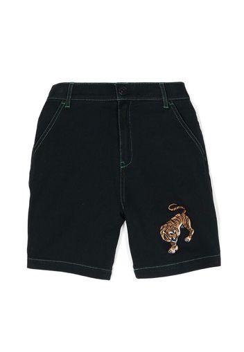 Kenzo Kids Tiger knee-length denim shorts - Blu