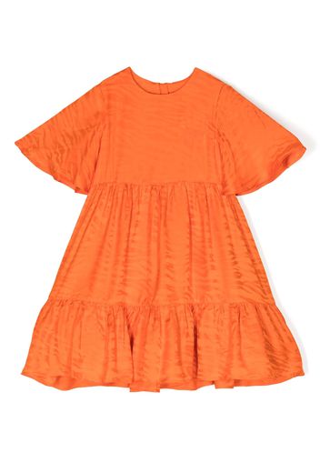 Kenzo Kids tiger print short-sleeve flared dress - Arancione