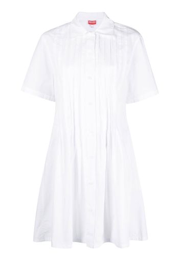 Kenzo pleated-effect short-sleeve dress - Bianco