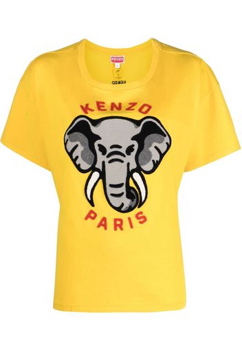 Kenzo Elephant-embroidered T-shirt - Giallo