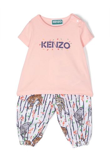 Kenzo Kids tiger print trousers - Rosa