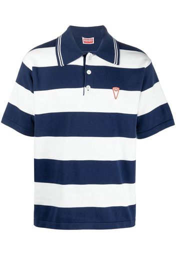 Kenzo logo-print striped polo shirt - Blu