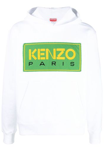 Kenzo logo-patch hoodie - Bianco