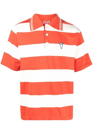 Kenzo logo-print striped polo shirt - Arancione