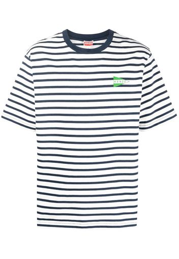 Kenzo striped logo-print T-shirt - Bianco