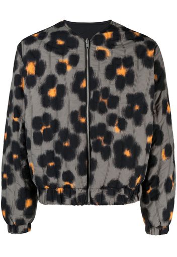 Kenzo Hana Leopard reversible bomber jacket - Grigio