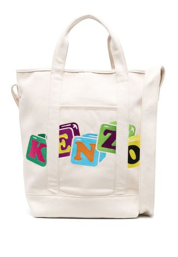 Kenzo logo-patch tote bag - Toni neutri