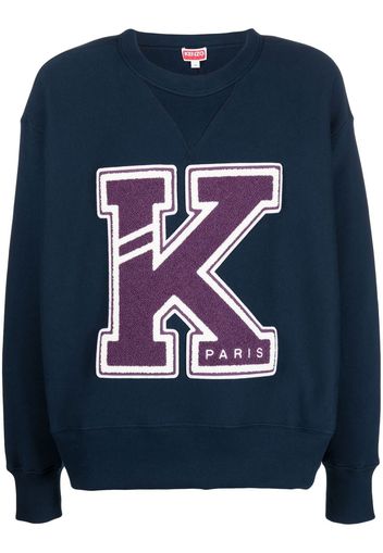 Kenzo logo-appliqué crew-neck sweatshirt - Blu