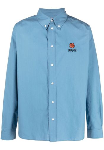 Kenzo Boke Flower-embroidered button-down shirt - Blu