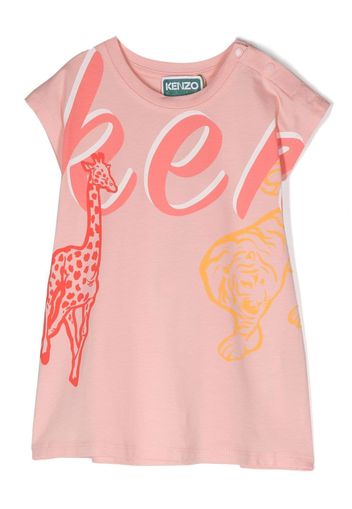 Kenzo Kids graphic print T-shirt dress - Rosa