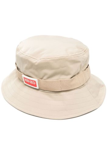 Kenzo side logo-patch detail bucket hat - Toni neutri