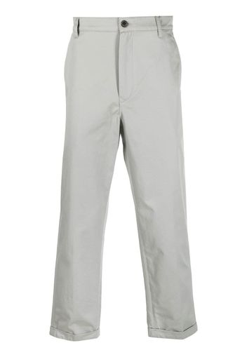 Kenzo logo-patch cropped chinos - Grigio