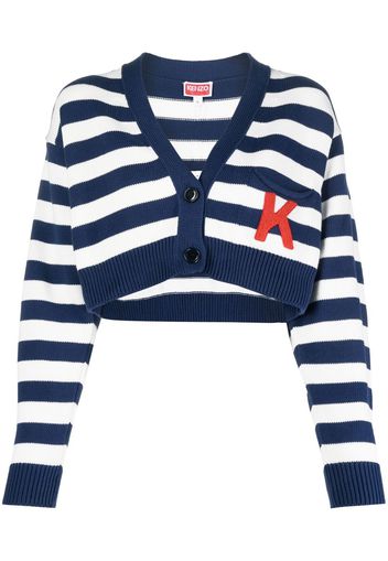 Kenzo striped cropped cardigan - Blu