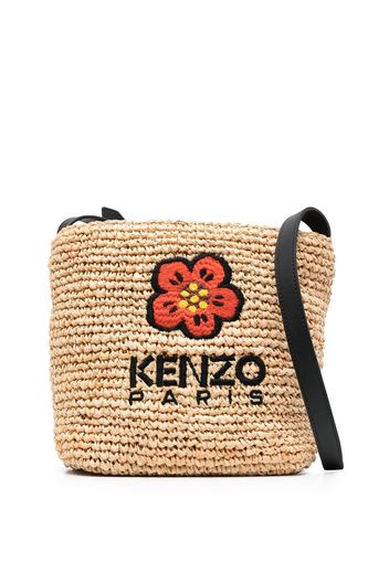 Kenzo logo-print woven raffia bag - Toni neutri