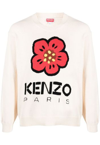 Kenzo knitted flower logo jumper - Toni neutri