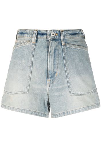 Kenzo high-waisted denim shorts - Blu