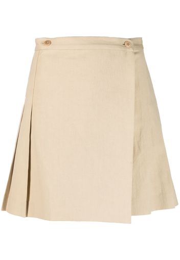 Kenzo box-pleated A-line wrap miniskirt - Toni neutri