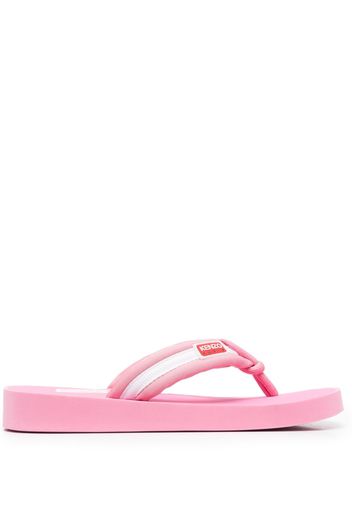 Kenzo logo-patch striped flip flops - Rosa