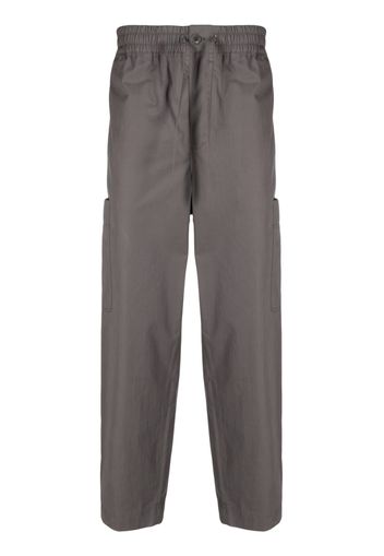 Kenzo logo-patch straight-leg trousers - Grigio