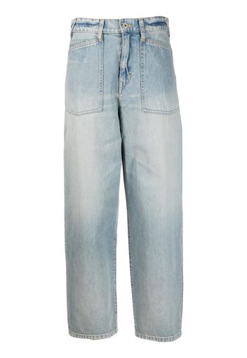 Kenzo wide-leg cropped jeans - Blu