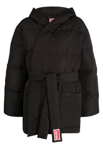 Kenzo belted wrap down jacket - Nero