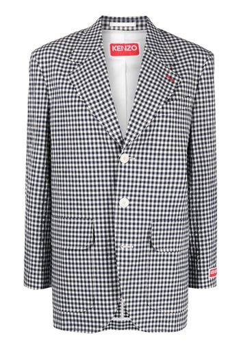 Kenzo gingham-check single-breasted blazer - Blu