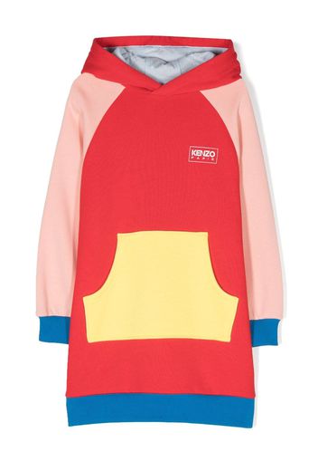 Kenzo Kids Abito con design a inserti - Rosso