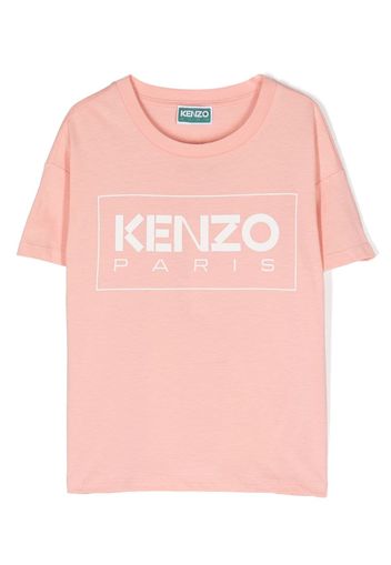 Kenzo Kids logo-print cotton-jersey T-shirt - Rosa