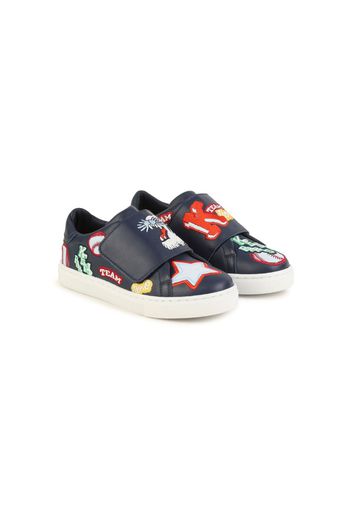 Kenzo Kids embroidered low-top sneakers - Blu