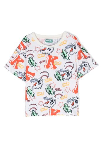 Kenzo Kids graphic-print cotton T-shirt - Bianco