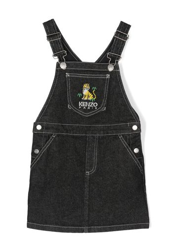 Kenzo Kids Abito in stile salopette con ricamo - Nero