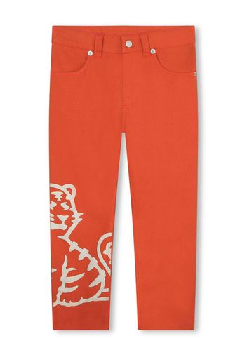 Kenzo Kids printed straight-leg trousers - Arancione