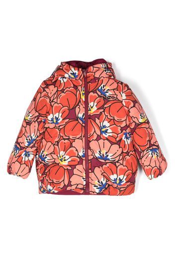 Kenzo Kids Piumino reversibile con stampa a fiori - Arancione