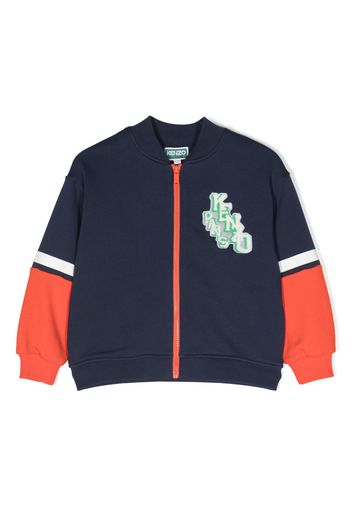 Kenzo Kids Felpa con applicazione logo - Blu