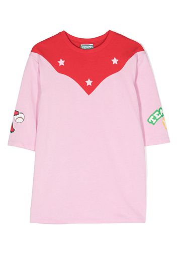 Kenzo Kids Abito con design a inserti - Rosa