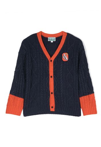 Kenzo Kids Cardigan con scollo a V - Blu