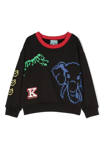 Kenzo Kids Felpa con stampa - Nero