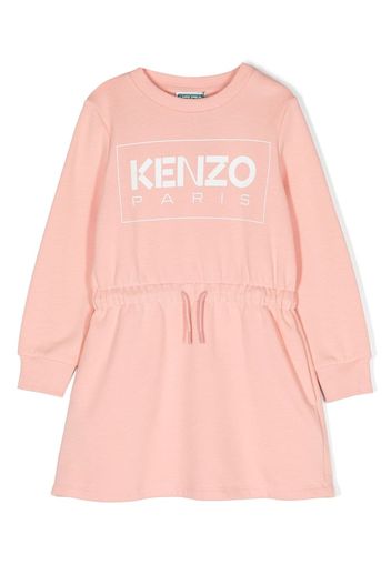 Kenzo Kids logo-print cotton dress - Rosa