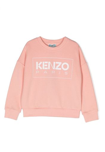 Kenzo Kids logo-print crew-neck sweatshirt - Rosa