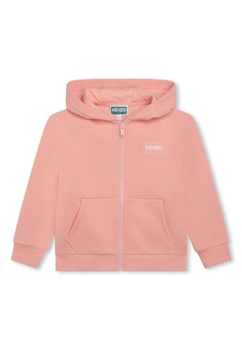 Kenzo Kids logo-print zip-up hoodie - Rosa