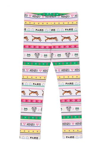 Kenzo Kids graphic-print elasticated-waistband leggings - Rosa