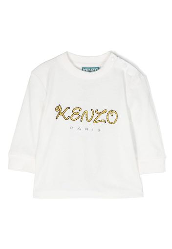 Kenzo Kids logo-print cotton T-shirt - Bianco