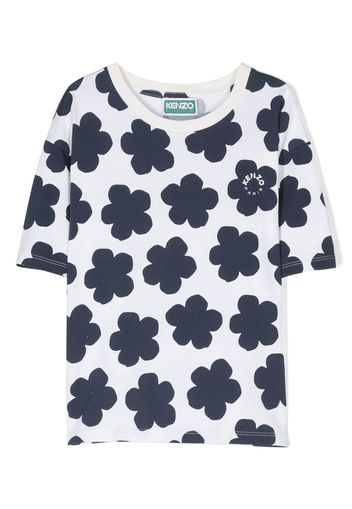 Kenzo Kids T-shirt a fiori - Bianco