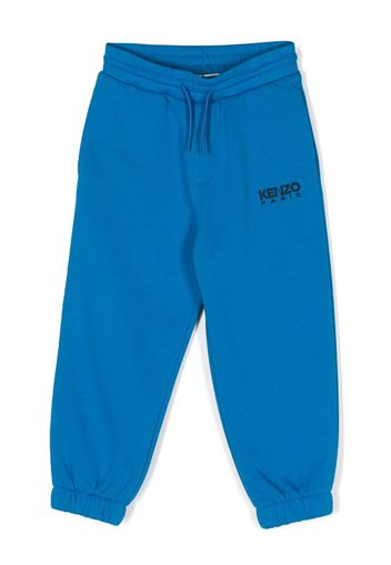 Kenzo Kids logo-embroidered drawstring track pants - Blu