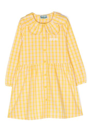 Kenzo Kids plaid-check pattern dress - Giallo