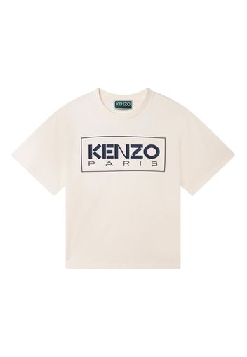 Kenzo Kids logo-print organic cotton T-shirt - Bianco