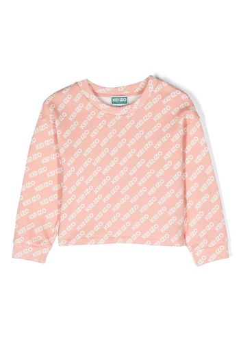 Kenzo Kids logo-print cotton sweatshirt - Rosa