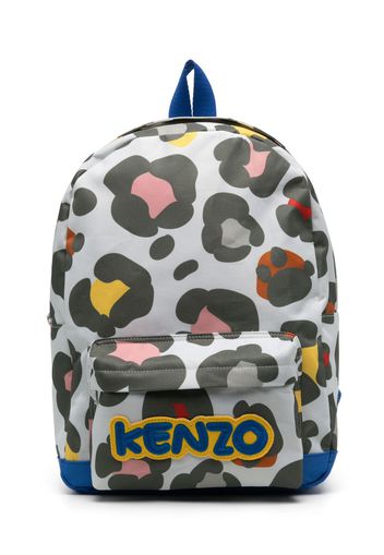 Kenzo Kids Rucksack leopard-print backpack - Verde