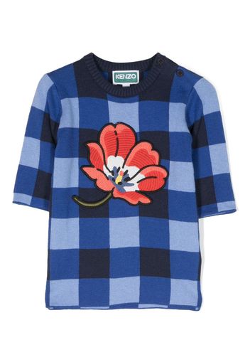 Kenzo Kids Abito a quadri - Blu